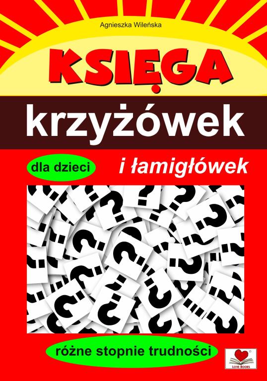 Księga krzyżówek i łamigłówek dla dzieci. Różne stopnie trudności (czerwona) (1)