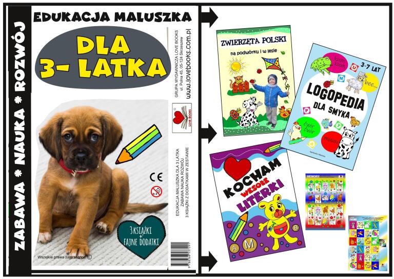 Edukacja maluszka dla 3 latka- zestaw książek