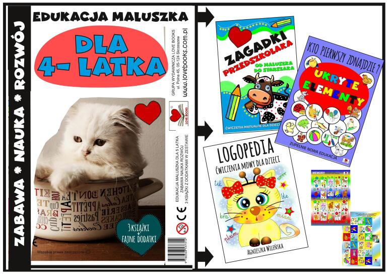 Edukacja maluszka dla 4 latka- zestaw książek
